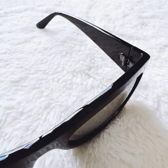 Francis Mirrored Black Cat-Eye Sunglasses - Picture 9 of 15